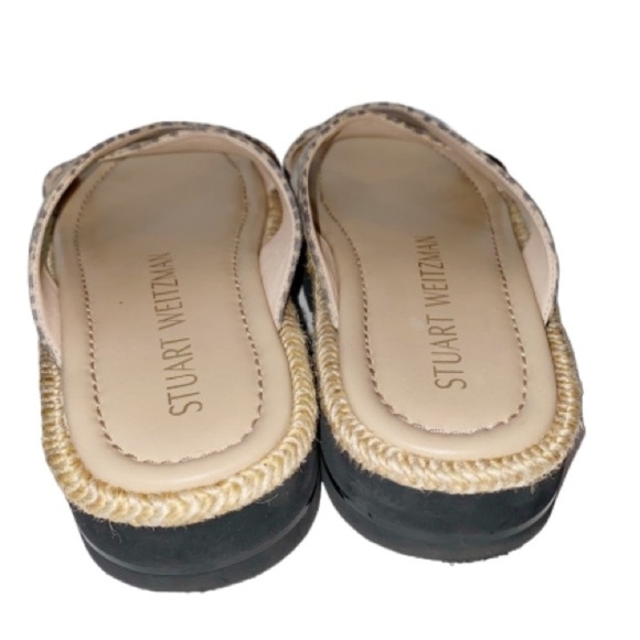 Stuart Weitzman Leopard Print Slide 7 Suede Sandals Rosa Lift Travel Confort - Picture 11 of 13